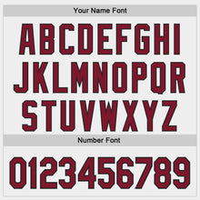 Load image into Gallery viewer, Custom White Crimson-Black Authentic Baseball Jersey
