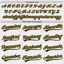 Load image into Gallery viewer, Custom White Black-Old Gold Authentic Baseball Jersey