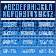 Загрузить изображение в средство просмотра галереи, Custom Navy Powder Blue-White Round Neck Sublimation Basketball Suit Jersey