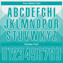 Laden Sie das Bild in den Galerie-Viewer, Custom White Aqua Round Neck Sublimation Basketball Suit Jersey