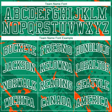 Load image into Gallery viewer, Custom Green Orange-White Bright Lines Round Neck Sublimation Basketball Suit Jersey