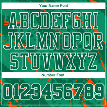 Load image into Gallery viewer, Custom Green Orange-White Bright Lines Round Neck Sublimation Basketball Suit Jersey