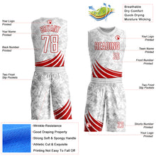 Загрузить изображение в средство просмотра галереи, Custom White Red Wind Shapes Round Neck Sublimation Basketball Suit Jersey