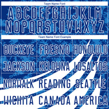 Загрузить изображение в средство просмотра галереи, Custom Royal White Wind Shapes Round Neck Sublimation Basketball Suit Jersey