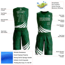 Загрузить изображение в средство просмотра галереи, Custom Green White Wind Shapes Round Neck Sublimation Basketball Suit Jersey