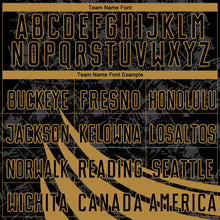 Load image into Gallery viewer, Custom Black Old Gold Wind Shapes Round Neck Sublimation Basketball Suit Jersey