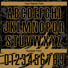 Load image into Gallery viewer, Custom Black Old Gold Wind Shapes Round Neck Sublimation Basketball Suit Jersey