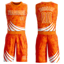 Load image into Gallery viewer, Custom Bay Orange White Wind Shapes Round Neck Sublimation Basketball Suit Jersey