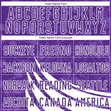 Laden Sie das Bild in den Galerie-Viewer, Custom Purple White Wind Shapes Round Neck Sublimation Basketball Suit Jersey