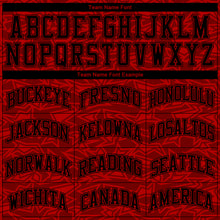 Load image into Gallery viewer, Custom Red Black Color Block Round Neck Sublimation Basketball Suit Jersey