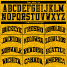 Load image into Gallery viewer, Custom Gold Black Color Block Round Neck Sublimation Basketball Suit Jersey