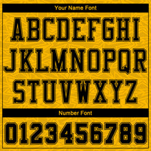 Load image into Gallery viewer, Custom Gold Black Color Block Round Neck Sublimation Basketball Suit Jersey