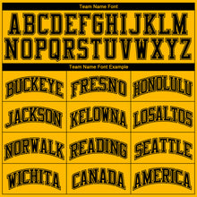 Load image into Gallery viewer, Custom Gold Black Color Block Round Neck Sublimation Basketball Suit Jersey