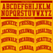 Load image into Gallery viewer, Custom Gold Red Color Block Round Neck Sublimation Basketball Suit Jersey