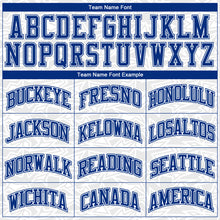 Load image into Gallery viewer, Custom White Royal Color Block Round Neck Sublimation Basketball Suit Jersey