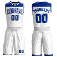 Charger l'image dans la galerie, Custom White Royal Color Block Round Neck Sublimation Basketball Suit Jersey