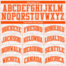 Load image into Gallery viewer, Custom White Orange Color Block Round Neck Sublimation Basketball Suit Jersey