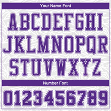Load image into Gallery viewer, Custom White Purple Color Block Round Neck Sublimation Basketball Suit Jersey