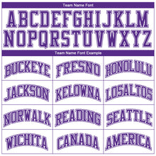Load image into Gallery viewer, Custom White Purple Color Block Round Neck Sublimation Basketball Suit Jersey