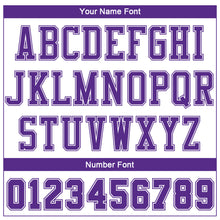 Load image into Gallery viewer, Custom White Purple Color Block Round Neck Sublimation Basketball Suit Jersey