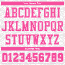 Load image into Gallery viewer, Custom White Pink Color Block Round Neck Sublimation Basketball Suit Jersey