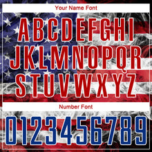 Загрузить изображение в средство просмотра галереи, Custom White Royal-Red American Flag Fashion Round Neck Sublimation Basketball Suit Jersey