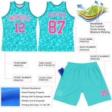 Charger l'image dans la galerie, Custom Aqua Pink-White Leopard Print Round Neck Sublimation Basketball Suit Jersey
