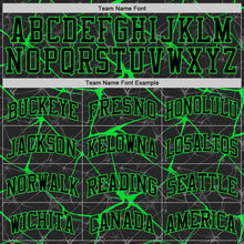 Charger l'image dans la galerie, Custom Black Neon Green Abstract Network Round Neck Sublimation Basketball Suit Jersey