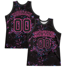 Charger l'image dans la galerie, Custom Black Pink Fragment Art Round Neck Sublimation Basketball Suit Jersey