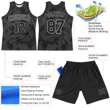 Charger l'image dans la galerie, Custom Black Gray Curve Lines Round Neck Sublimation Basketball Suit Jersey