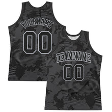 Charger l'image dans la galerie, Custom Black Gray Curve Lines Round Neck Sublimation Basketball Suit Jersey