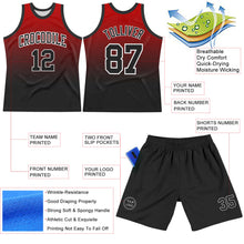 Load image into Gallery viewer, Custom Red Black-White Fade Fashion Round Neck Sublimation Basketball Suit Jersey