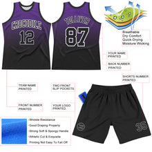 Загрузить изображение в средство просмотра галереи, Custom Purple Black-White Fade Fashion Round Neck Sublimation Basketball Suit Jersey