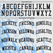 Load image into Gallery viewer, Custom White Black-Light Blue Splash Round Neck Sublimation Basketball Suit Jersey