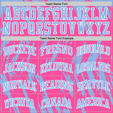 Load image into Gallery viewer, Custom Pink Light Blue-White Abstract Sharp Shape Fragment Art Round Neck Sublimation Basketball Suit Jersey