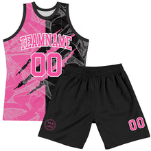 Charger l'image dans la galerie, Custom Graffiti Pattern Pink Black-White Scratch Round Neck Sublimation Basketball Suit Jersey