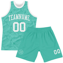 Charger l'image dans la galerie, Custom Aqua White Fluid Art Round Neck Sublimation Basketball Suit Jersey