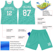 Charger l'image dans la galerie, Custom Aqua White Fluid Art Round Neck Sublimation Basketball Suit Jersey