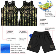 Load image into Gallery viewer, Custom Camo Black-Vegas Gold American Flag Round Neck Sublimation Salute To Service Basketball Suit Jersey