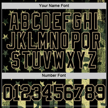 Load image into Gallery viewer, Custom Camo Black-Vegas Gold American Flag Round Neck Sublimation Salute To Service Basketball Suit Jersey