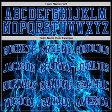 Charger l'image dans la galerie, Custom Black Royal-Light Blue Flame Round Neck Sublimation Basketball Suit Jersey