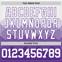 Load image into Gallery viewer, Custom White Purple Gradient Square Shapes Round Neck Sublimation Basketball Suit Jersey