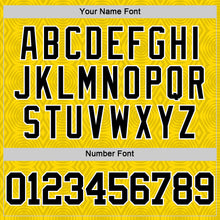 Load image into Gallery viewer, Custom Gold Black-White Geometric Shape Round Neck Sublimation Basketball Suit Jersey