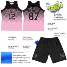 Charger l'image dans la galerie, Custom Black Light Pink Gradient Square Shapes Round Neck Sublimation Basketball Suit Jersey