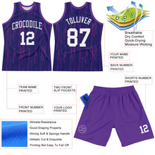 Загрузить изображение в средство просмотра галереи, Custom Purple White-Pink Line Round Neck Sublimation Basketball Suit Jersey