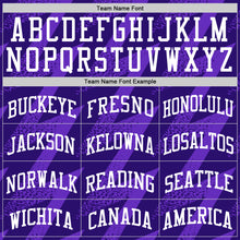 Загрузить изображение в средство просмотра галереи, Custom Purple White Zigzag Shape Round Neck Sublimation Basketball Suit Jersey