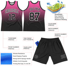 Load image into Gallery viewer, Custom Pink Black-White Fade Fashion Round Neck Sublimation Basketball Suit Jersey