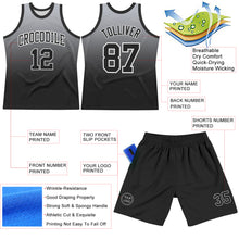 Загрузить изображение в средство просмотра галереи, Custom Gray Black-White Fade Fashion Round Neck Sublimation Basketball Suit Jersey