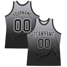 Загрузить изображение в средство просмотра галереи, Custom Gray Black-White Fade Fashion Round Neck Sublimation Basketball Suit Jersey