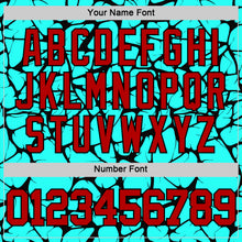 Charger l'image dans la galerie, Custom Aqua Red-Black Abstract Network Round Neck Sublimation Basketball Suit Jersey